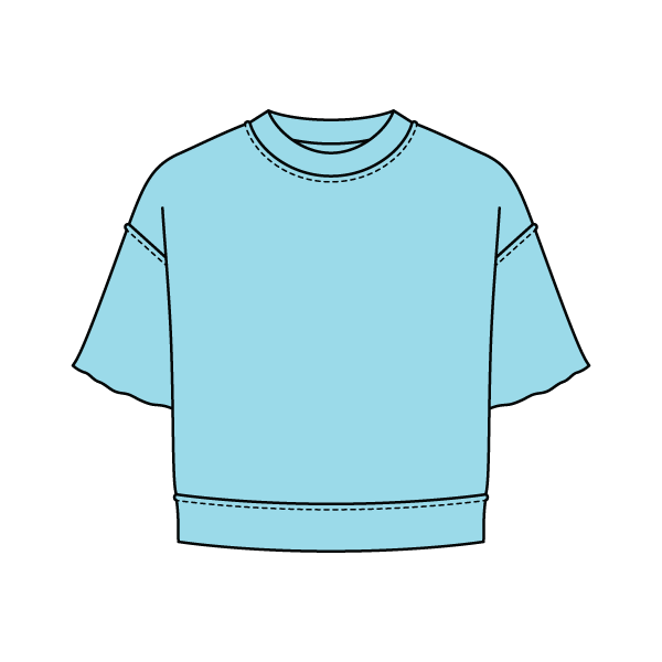 Women's Short Sleeve Reverse French Terry Crop Tee