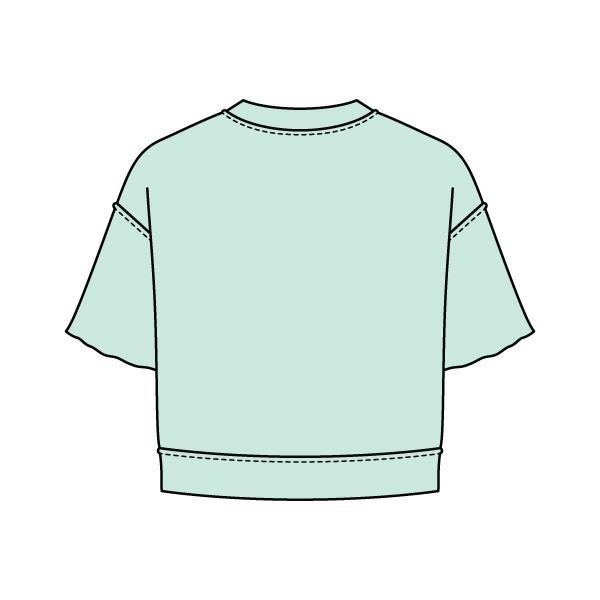 Women's Short Sleeve Reverse French Terry Crop Tee