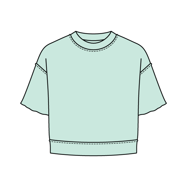 Women's Short Sleeve Reverse French Terry Crop Tee