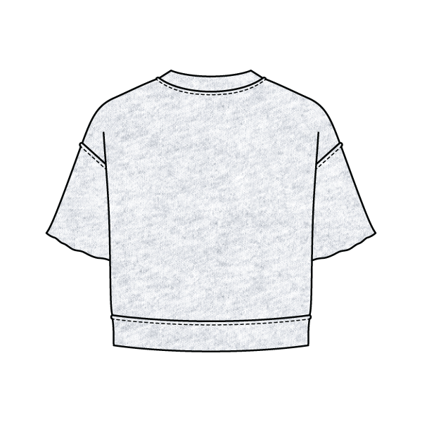 Women's Short Sleeve Reverse French Terry Crop Tee
