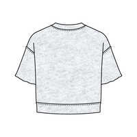 Women's Short Sleeve Reverse French Terry Crop Tee