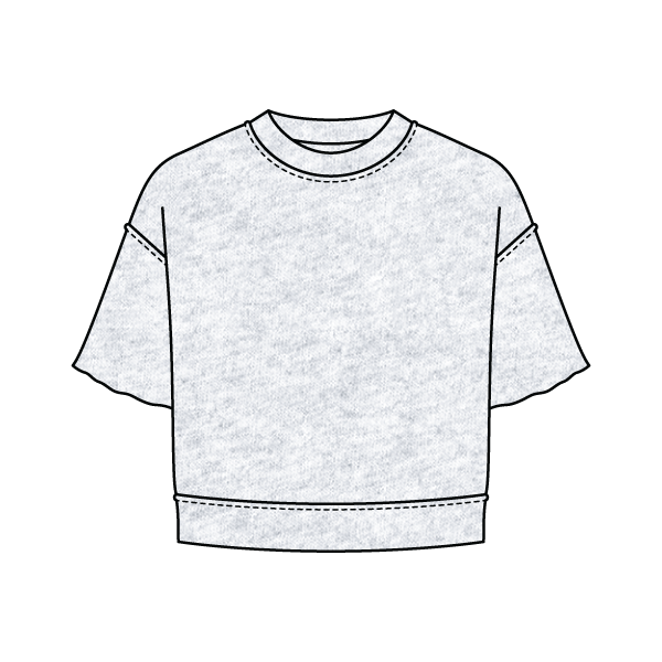 Women's Short Sleeve Reverse French Terry Crop Tee