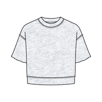 Women's Short Sleeve Reverse French Terry Crop Tee