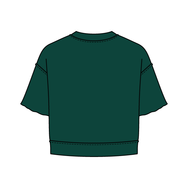Women's Short Sleeve Reverse French Terry Crop Tee