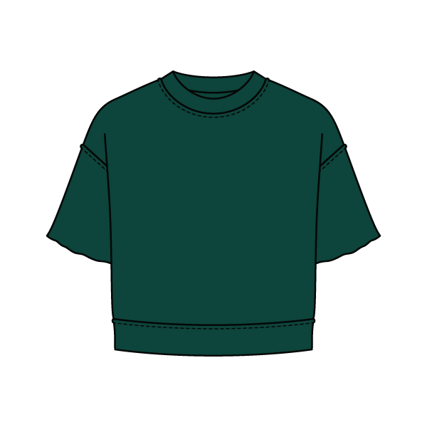 Women's Short Sleeve Reverse French Terry Crop Tee