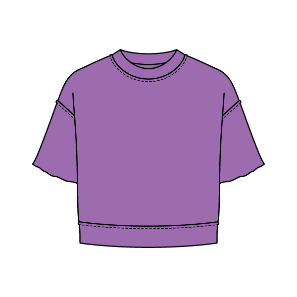 Women's Short Sleeve Reverse French Terry Crop Tee