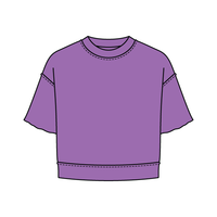 Women's Short Sleeve Reverse French Terry Crop Tee