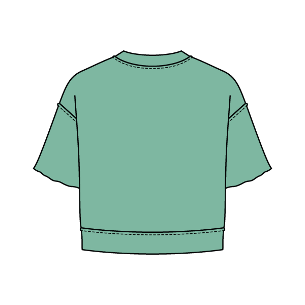Women's Short Sleeve Reverse French Terry Crop Tee