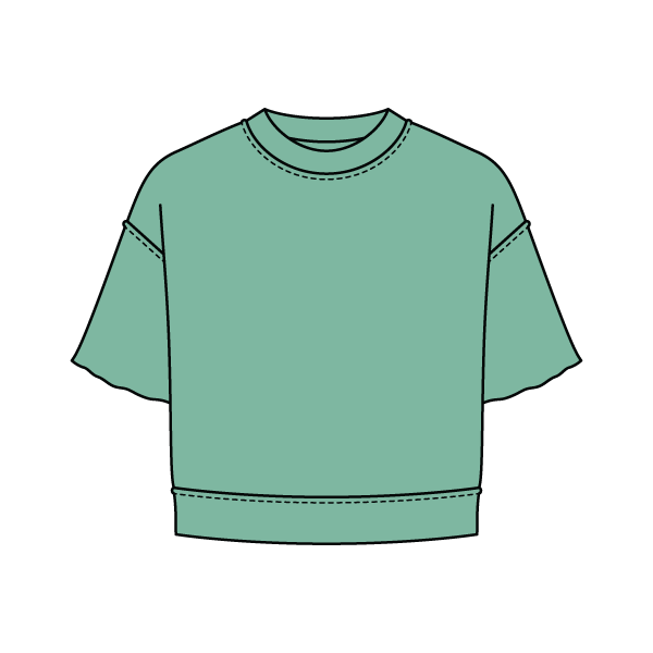 Women's Short Sleeve Reverse French Terry Crop Tee