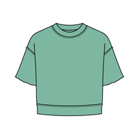 Women's Short Sleeve Reverse French Terry Crop Tee