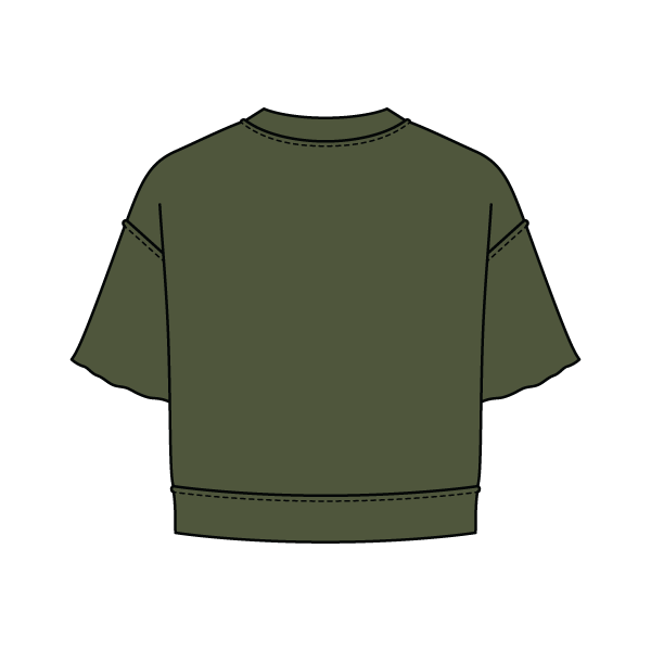 Women's Short Sleeve Reverse French Terry Crop Tee