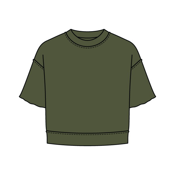 Women's Short Sleeve Reverse French Terry Crop Tee