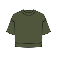 Women's Short Sleeve Reverse French Terry Crop Tee