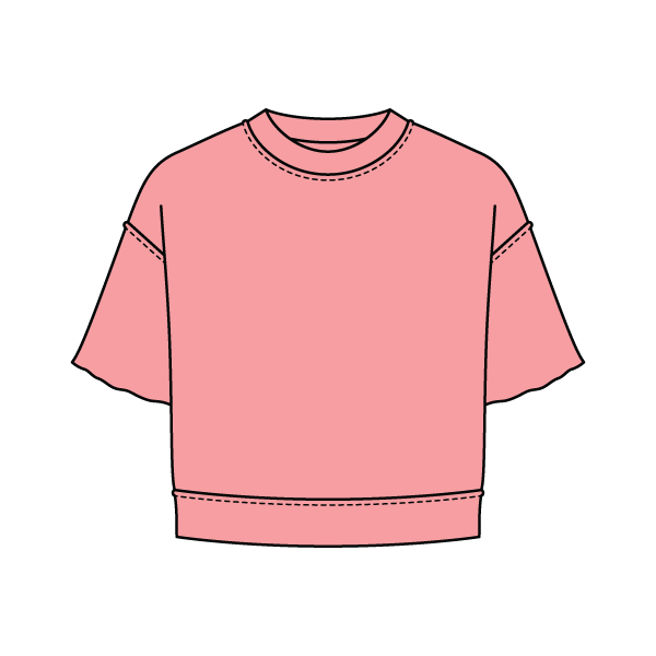 Women's Short Sleeve Reverse French Terry Crop Tee