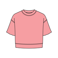 Women's Short Sleeve Reverse French Terry Crop Tee