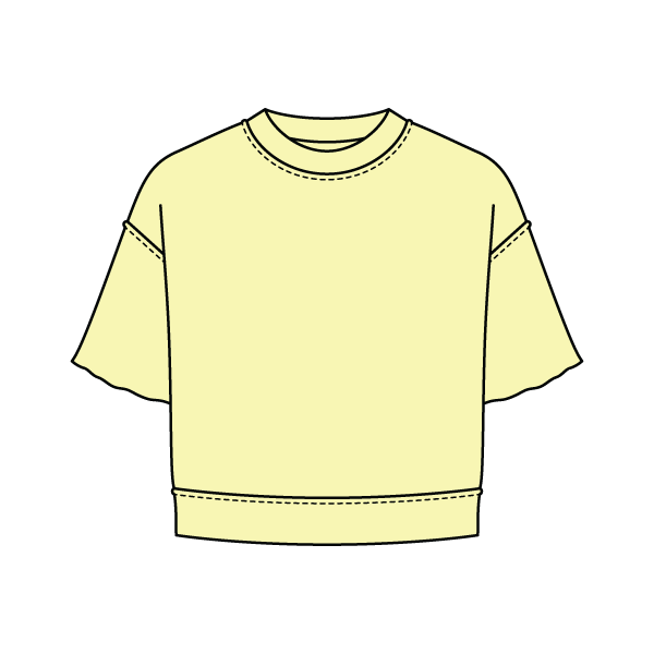 Women's Short Sleeve Reverse French Terry Crop Tee