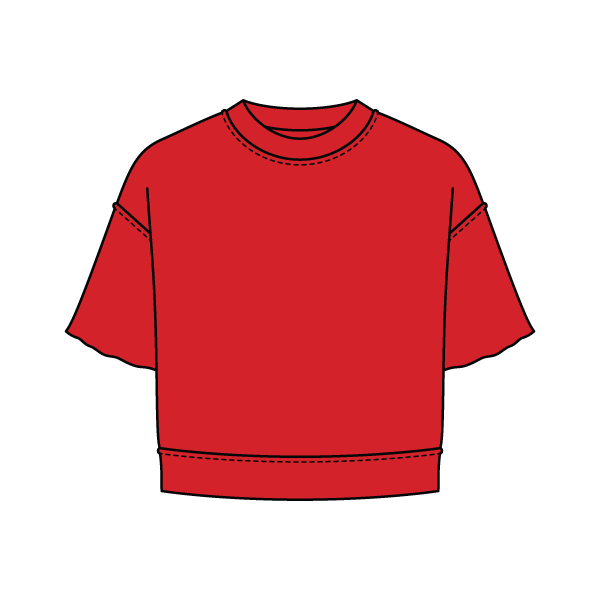 Women's Short Sleeve Reverse French Terry Crop Tee