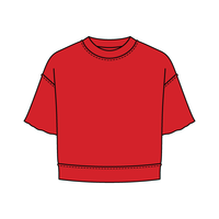 Women's Short Sleeve Reverse French Terry Crop Tee