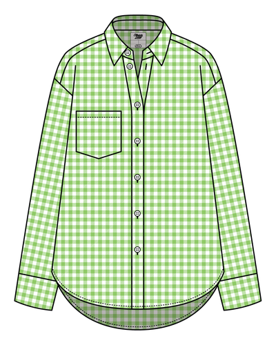 Women’s Classic Oversized Gingham Button-Down Shirt