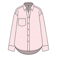 Women’s Classic Oversized Gingham Button-Down Shirt