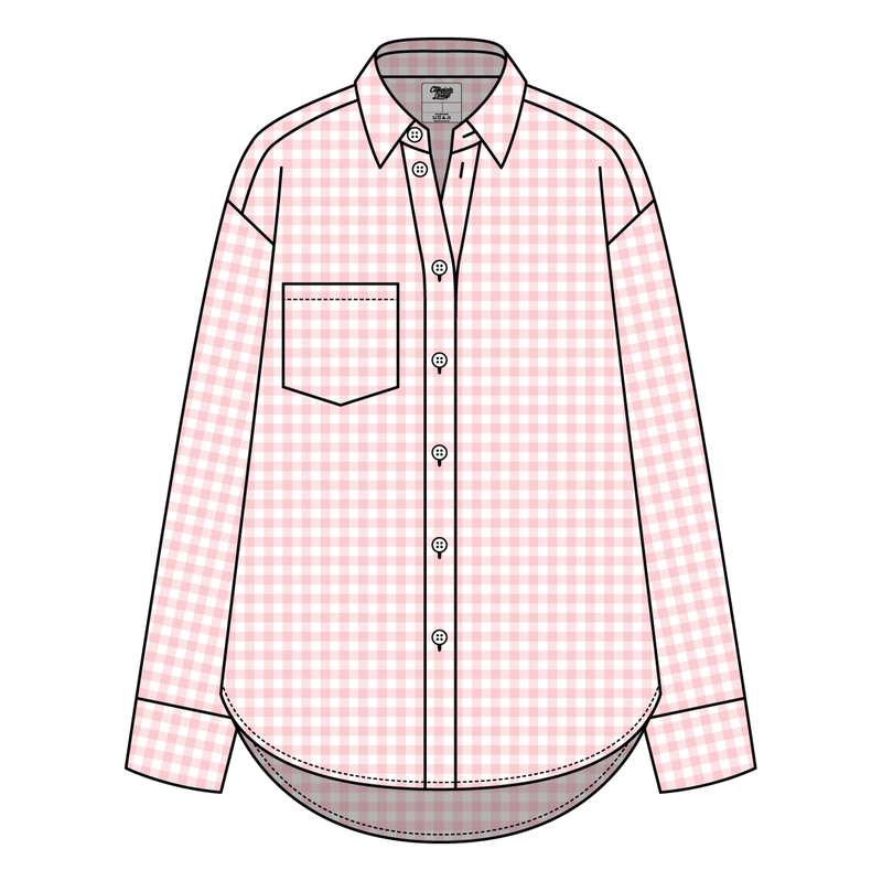 Women’s Classic Oversized Gingham Button-Down Shirt