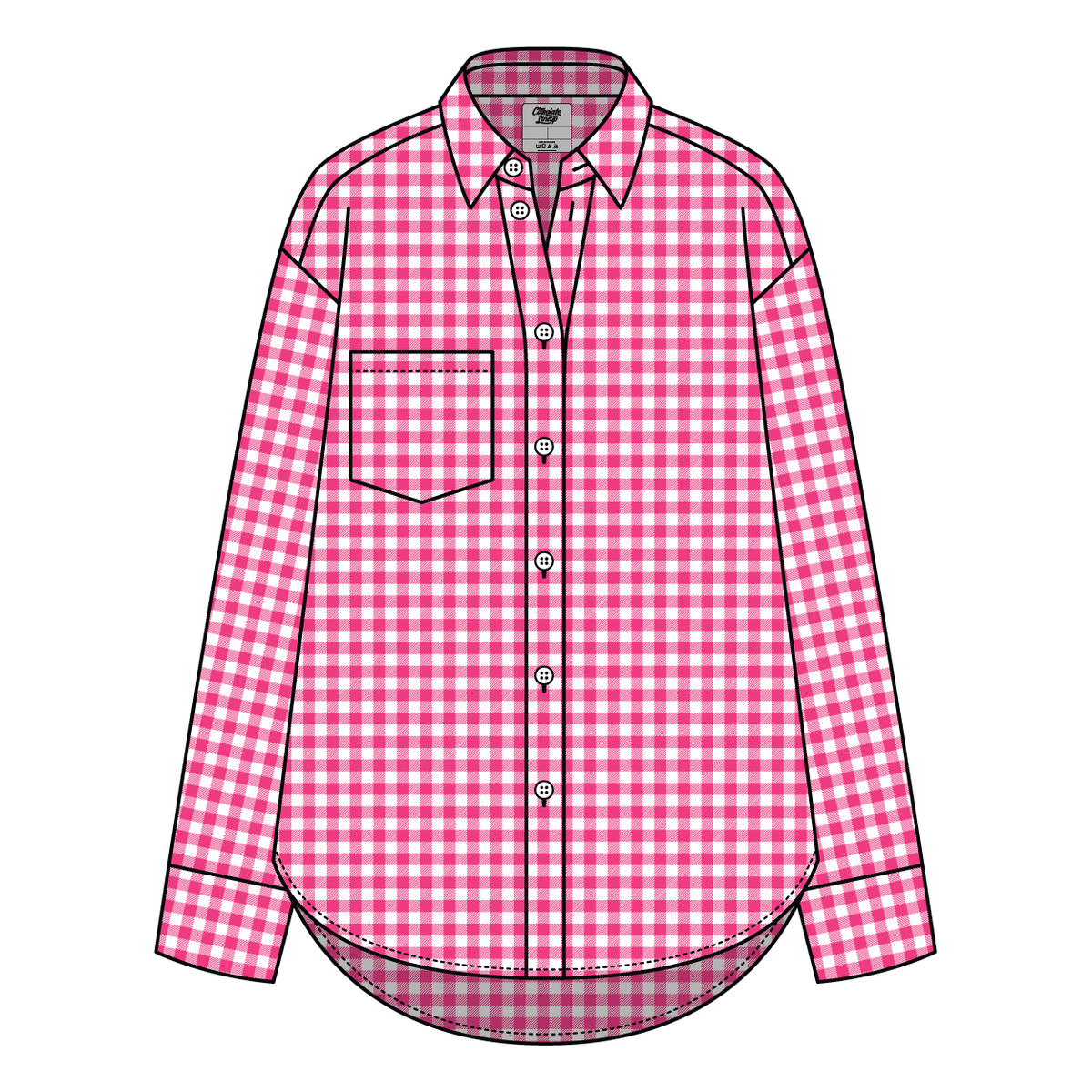 Women’s Classic Oversized Gingham Button-Down Shirt
