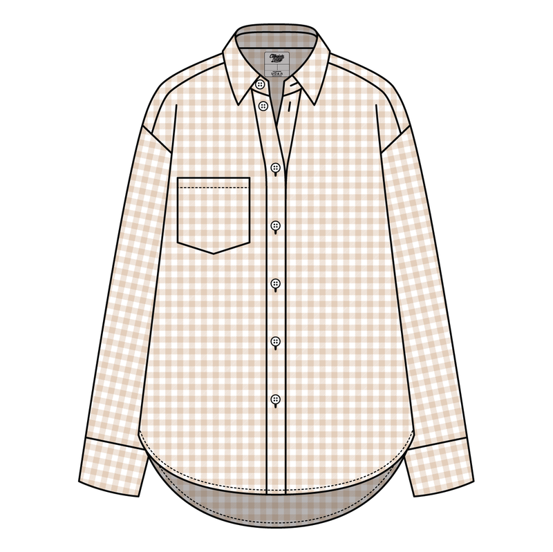 Women’s Classic Oversized Gingham Button-Down Shirt