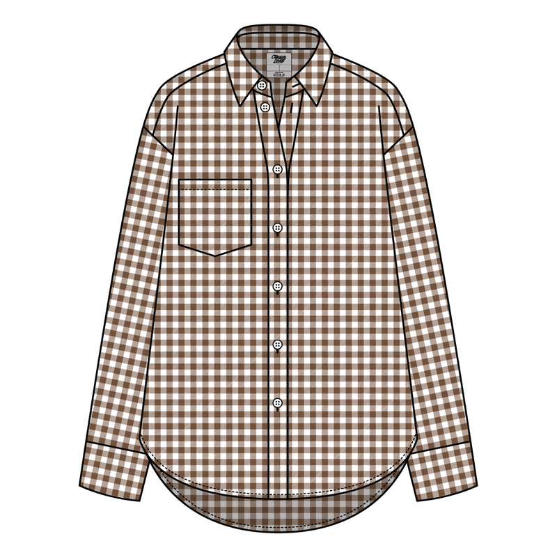 Women’s Classic Oversized Gingham Button-Down Shirt