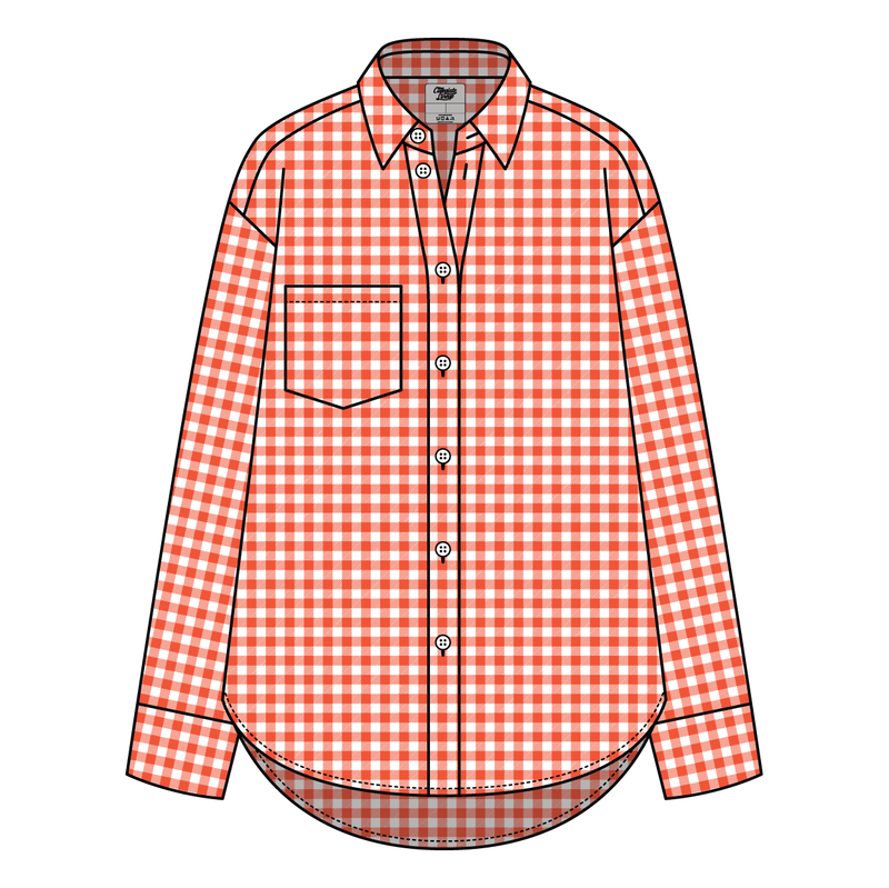 Women’s Classic Oversized Gingham Button-Down Shirt