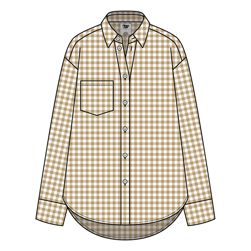 Women’s Classic Oversized Gingham Button-Down Shirt