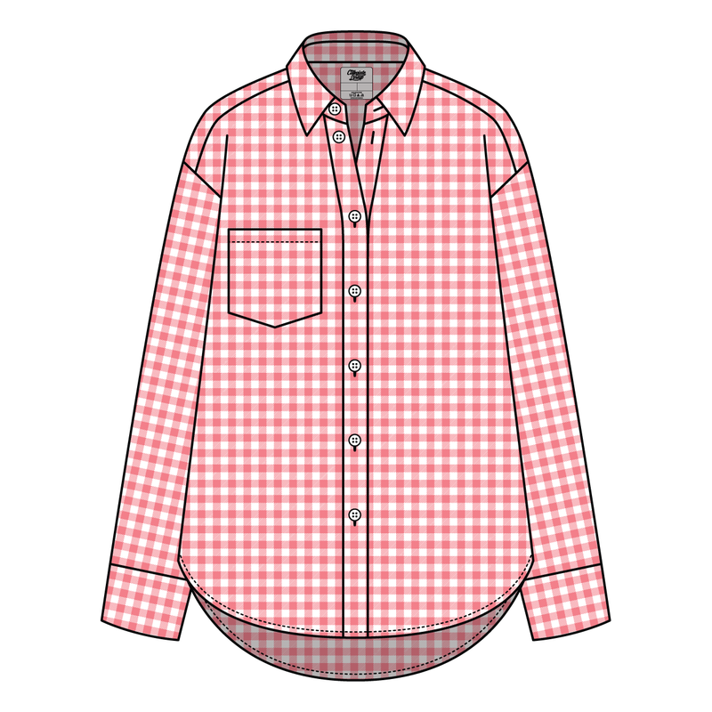 Women’s Classic Oversized Gingham Button-Down Shirt