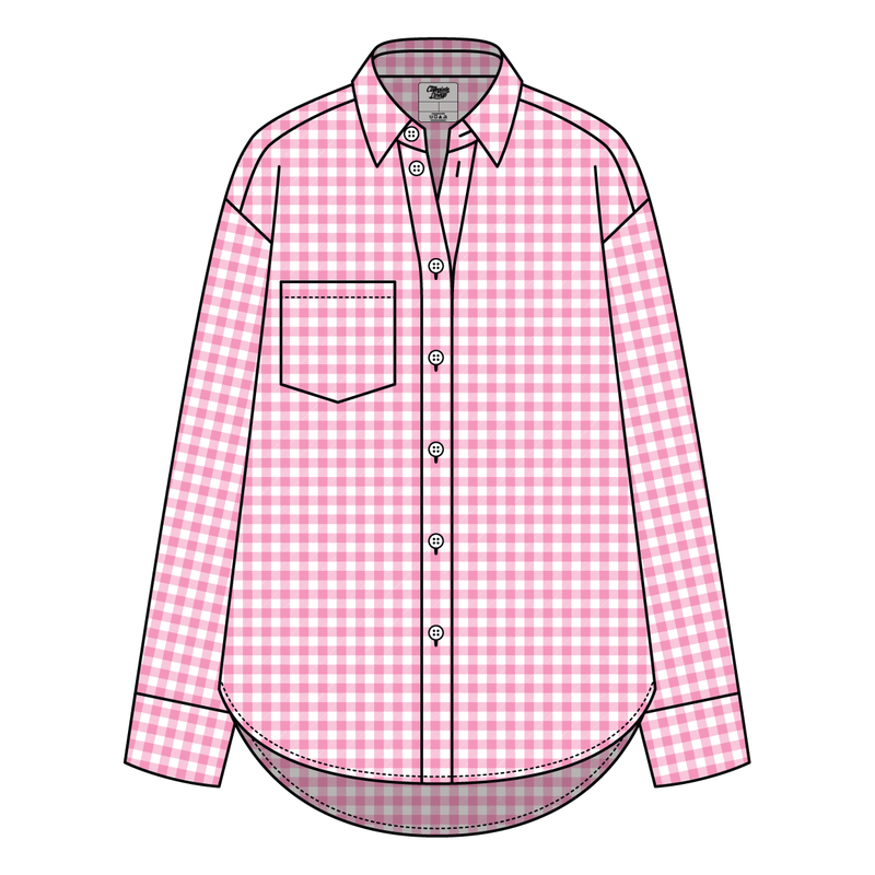 Women’s Classic Oversized Gingham Button-Down Shirt