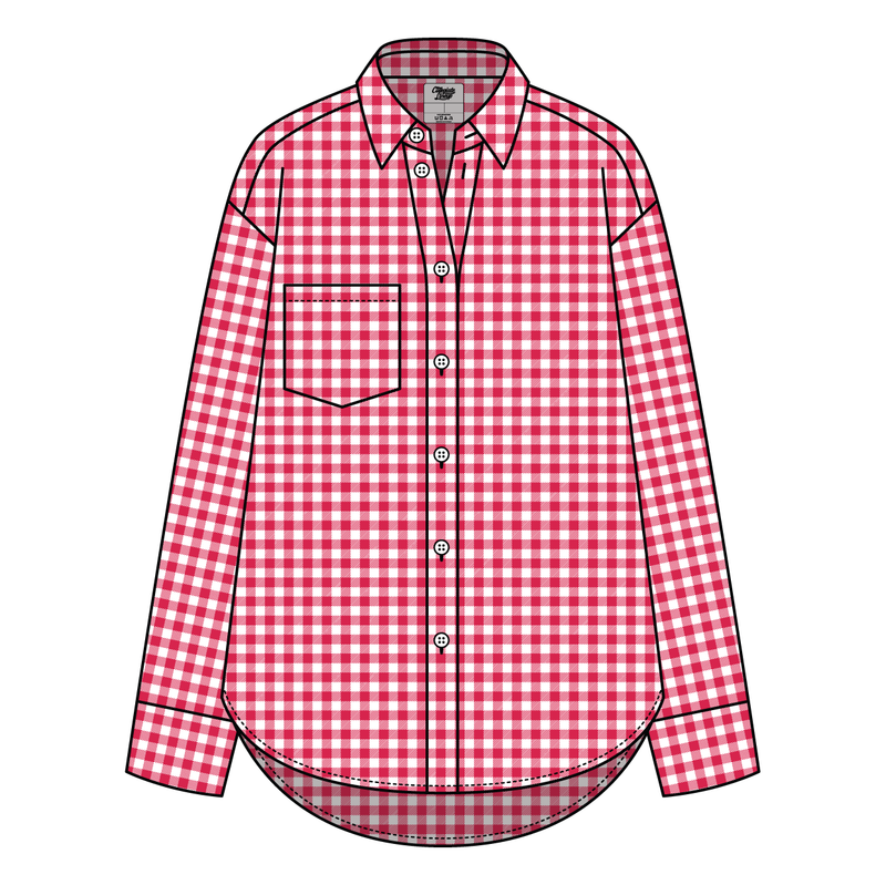 Women’s Classic Oversized Gingham Button-Down Shirt