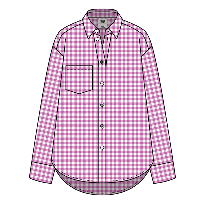 Women’s Classic Oversized Gingham Button-Down Shirt