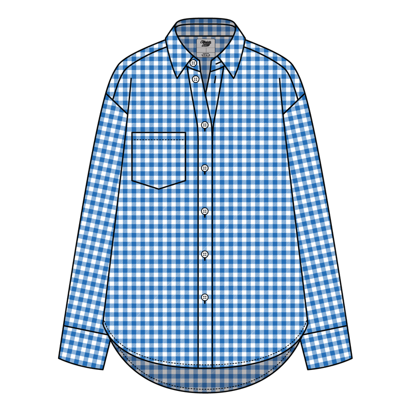 Women’s Classic Oversized Gingham Button-Down Shirt