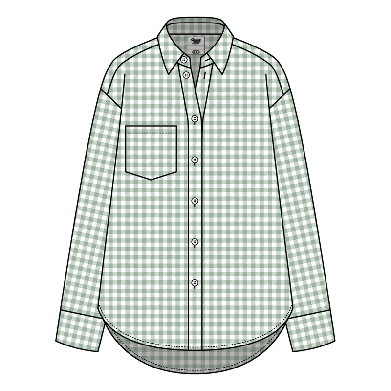Women’s Classic Oversized Gingham Button-Down Shirt