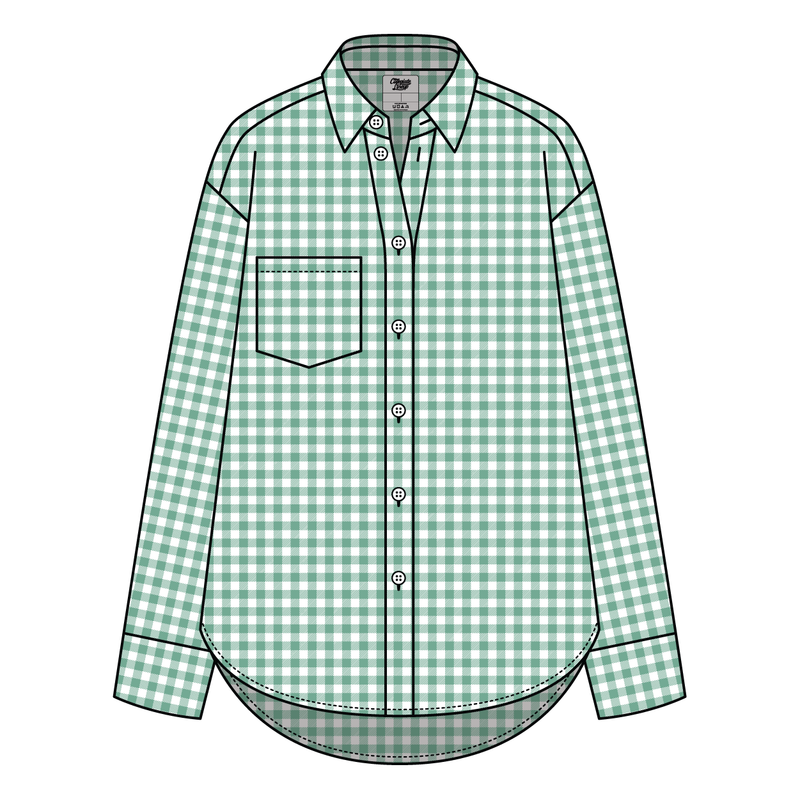 Women’s Classic Oversized Gingham Button-Down Shirt