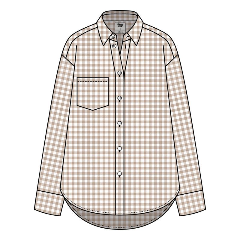 Women’s Classic Oversized Gingham Button-Down Shirt