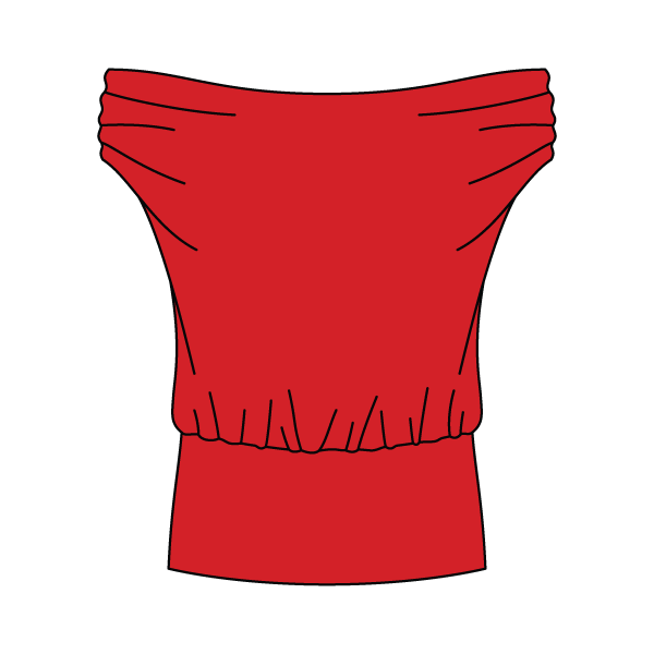 Women’s Ruched Off Shoulder Crop Top with Fitted Waist