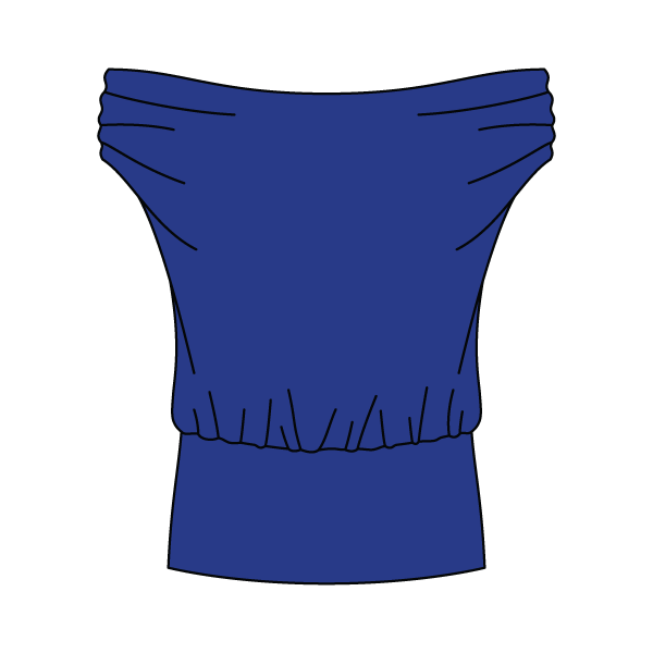 Women’s Ruched Off Shoulder Crop Top with Fitted Waist