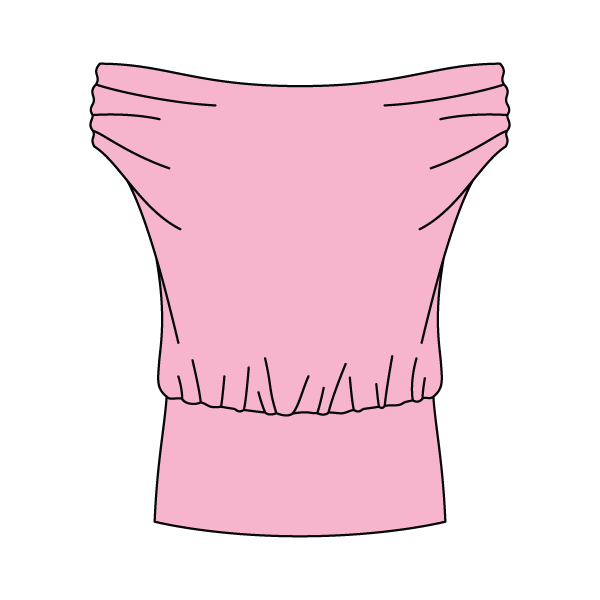 Women’s Ruched Off Shoulder Crop Top with Fitted Waist
