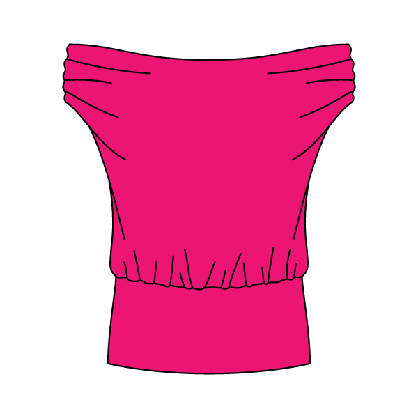 Women’s Ruched Off Shoulder Crop Top with Fitted Waist