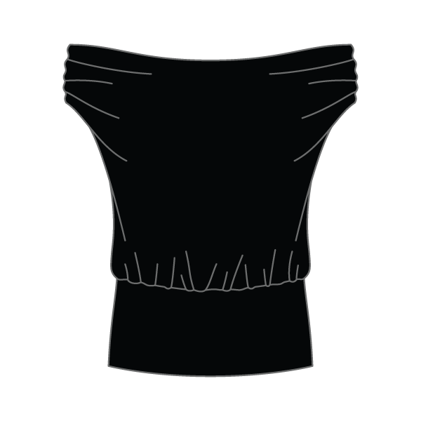 Women’s Ruched Off Shoulder Crop Top with Fitted Waist