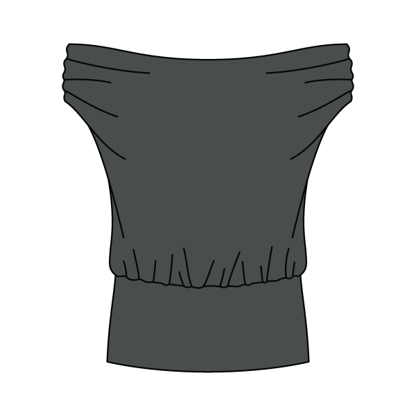 Women’s Ruched Off Shoulder Crop Top with Fitted Waist