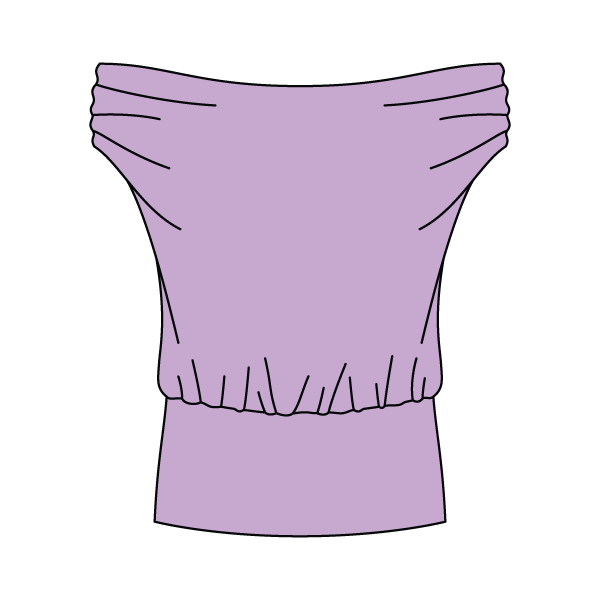 Women’s Ruched Off Shoulder Crop Top with Fitted Waist
