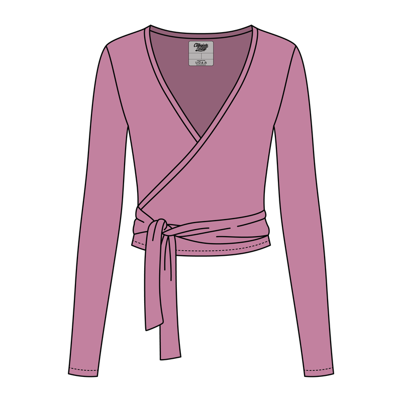 Women's Jersey Pilates Wrap Top 220GSM