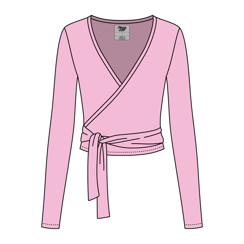 Women's Jersey Pilates Wrap Top 220GSM