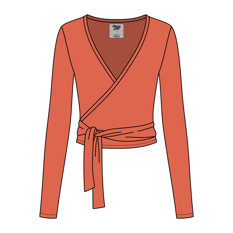 Women's Jersey Pilates Wrap Top 220GSM