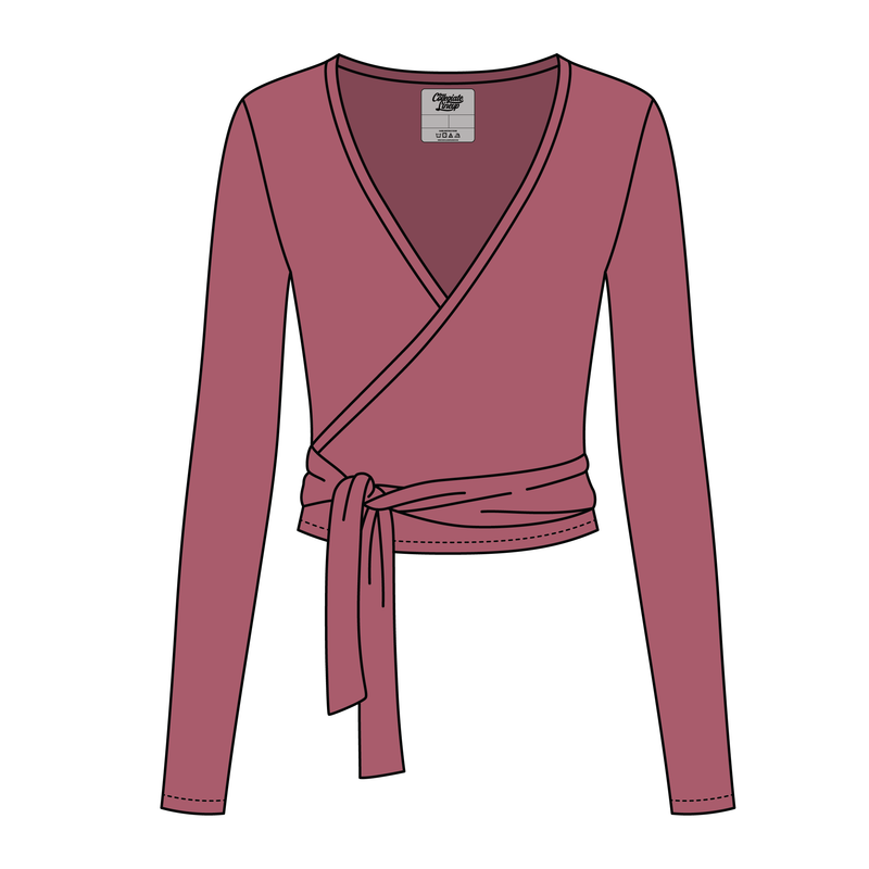 Women's Jersey Pilates Wrap Top 220GSM