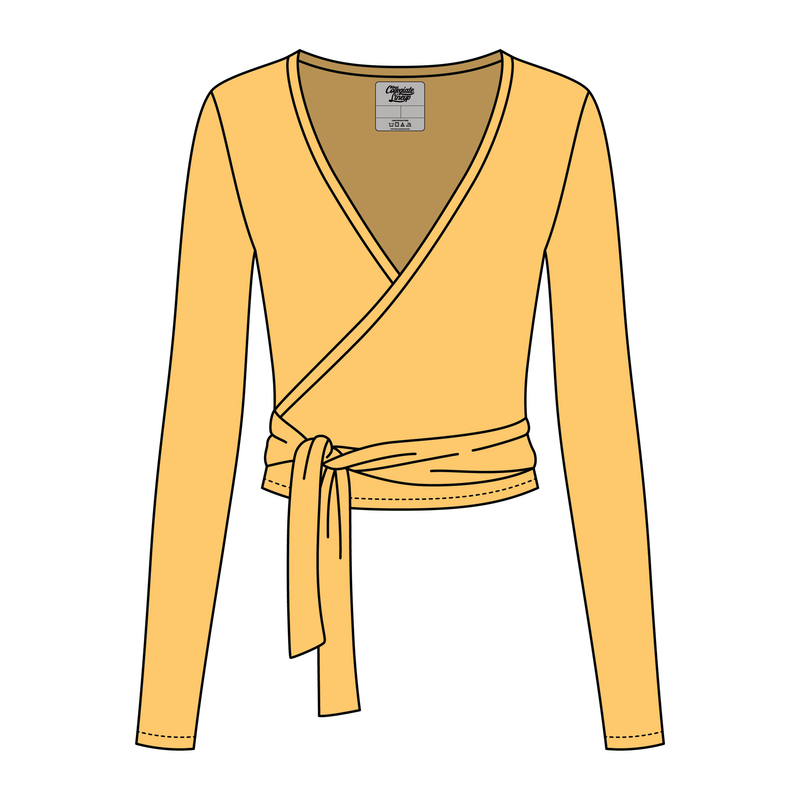 Women's Jersey Pilates Wrap Top 220GSM